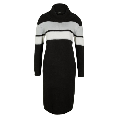 Bonprix BODYFLIRT pletené šaty s pruhy Barva: Černá, Mezinárodní