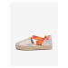 Oranžovo-stříbrné dámské vzorované espadrilky na zavazování Guess Jalene 3