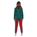 Dívčí pyžamo Santa zelené se skřítky