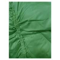 Zelená dámská bunda pro přechodné období s károvanou podšívkou (842)