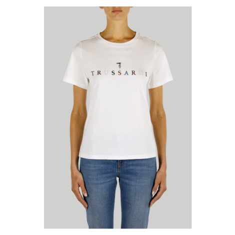 Tričko Trussardi T-Shirt Embroidery Logo Cotton Jersey 30/1 - Bílá