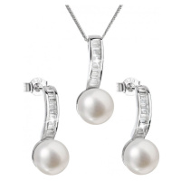 Evolution Group Luxusní stříbrná souprava s pravými perlami Pavona 29019.1 (náušnice, řetízek, p