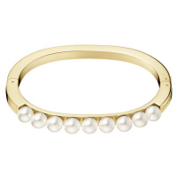 Calvin Klein Pevný pozlacený náramek s perličkami Circling KJAKJD14010 5,4 x 4,3 cm - XS