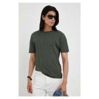Bavlněné tričko American Vintage zelená barva