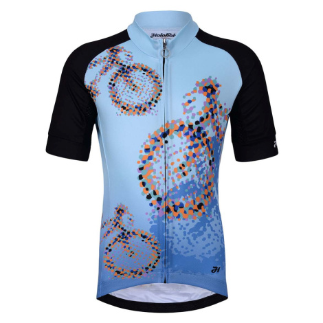 HOLOKOLO Cyklistický dres s krátkým rukávem - BIKERS KIDS - černá/modrá