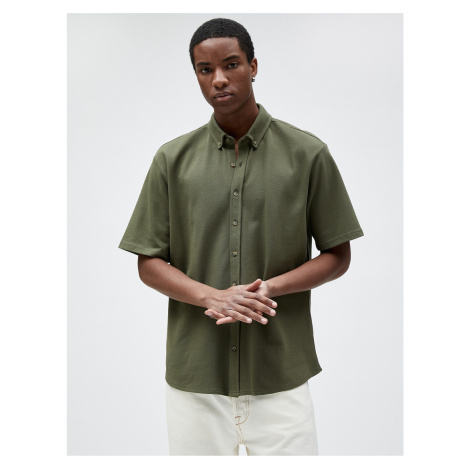 Koton Basic Short Sleeve Shirt Classic Collar With Buttons Cotton