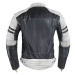 Pánská kožená bunda W-TEC Esbiker Barva černá s bílými pruhy