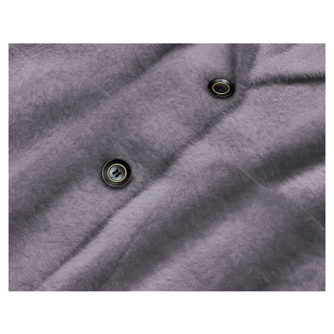 Krátký šedý vlněný přehoz přes oblečení typu alpaka model 18059145 - MADE IN ITALY