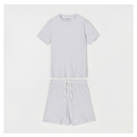 Sinsay - Bavlněná pyžamová souprava - Světle šedá