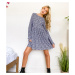 Wednesday's Girl long sleeve smock dress in 90's floral-Navy