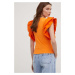 Tričko Answear Lab oranžová barva