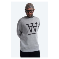 Bavlněná mikina Wood Wood Tye Sweatshirt 10135606-2424 GREY MELANGE pánská, šedá barva, s aplika