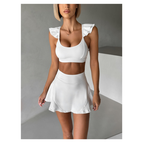 Bílá sportovní souprava TERONA se sukní