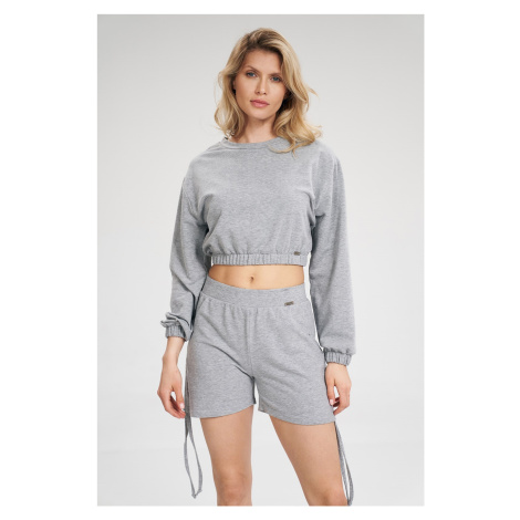 Crop mikina dámská bez kapuce M771 FIGL