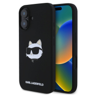 Karl Lagerfeld Liquid Silicone Choupette Head MagSafe Zadní Kryt pro iPhone 16 Black