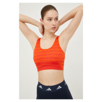 Sportovní podprsenka adidas Performance Marimekko oranžová barva