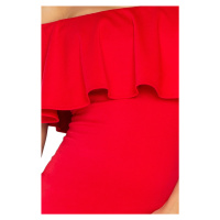 Červené šaty s volánkem model 4977157