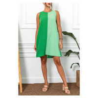 armonika Women's Light Green Block Sleeveless Dress