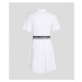 Šaty karl lagerfeld logo tape shirt dress bílá