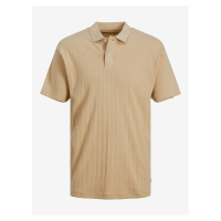 Béžové pánské polo tričko Jack & Jones Connor - Pánské