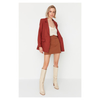 Trendyol Brown Woven Button Mini Skirt