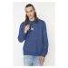Trendyol Navy Blue Men's Basic Regular/Real Cut Hoodie with Monkey Embroidered Sweatshirt