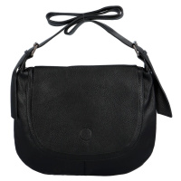 Módní půlkulatá dámská koženková crossbody taška Norité, černá