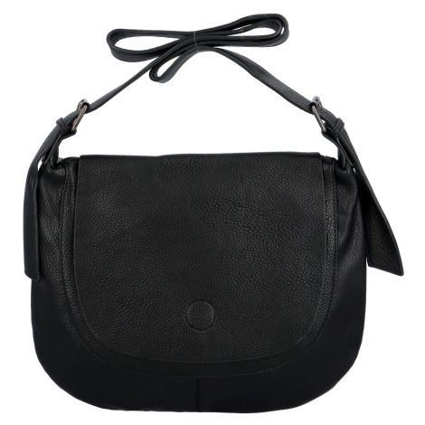 Módní půlkulatá dámská koženková crossbody taška Norité, černá Paolo Bags