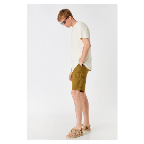 Koton Linen Blend Cargo Chino Shorts