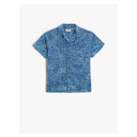 Koton Patterned Short Sleeve Shirt Oversize With Pocket