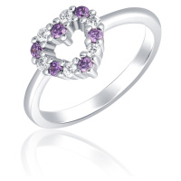 JVD Romantický stříbrný prsten se zirkony SVLR0434SH2BF