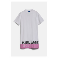 Šaty karl lagerfeld jeans klj regular logo tee dress white