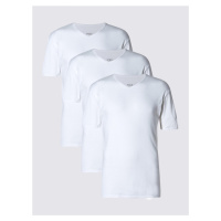 Sada tří bílých pánských triček Marks & Spencer