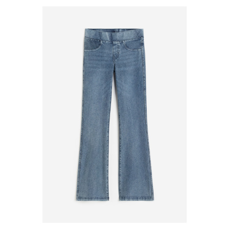 H & M - Žerzejové kalhoty Flared - modrá H&M
