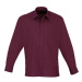 Premier Workwear Pánská košile s dlouhým rukávem PR200 Aubergine -ca. Pantone 5115