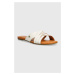 Kožené pantofle UGG Kenleigh Slide dámské, béžová barva, 1142711