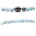 Gaura Pearls Korálkový náhrdelník Mia - sladkovodní perla, přírodní Akvamarín 194-51 Modrá 48 cm
