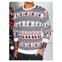 Dstreet Originální bílý vánoční svetr