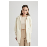 DEFACTO Oversize Fit Hooded Thick Fabric Cardigan