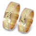 Zlaté snubní prsteny žluto-červené 2036 + DÁREK ZDARMA