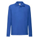 Blue Long Sleeve Polo Shirt Fruit of the Loom