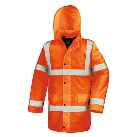 Result Unisex reflexní dálniční kabát R218X Fluorescent Orange