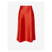 Červená dámská saténová midi sukně ICHI