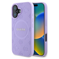 Guess Saffiano Peony Stamp MagSafe Zadní Kryt pro iPhone 16 Purple