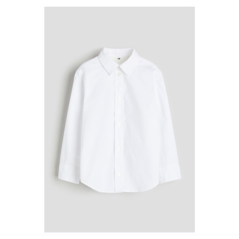 H & M - Bavlněná košile's dlouhým rukávem - bílá H&M