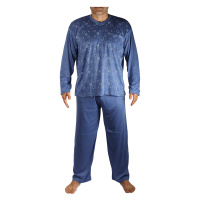 Vláďa pánské pyžamo dlouhý rukáv V1497 šedomodrá