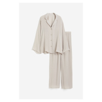 H & M - Pyžamo: košile a kalhoty - šedá