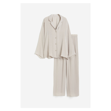 H & M - Pyžamo: košile a kalhoty - šedá H&M