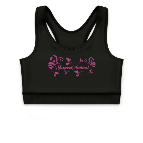 Dívčí funkční top ŠKLÍBA černá Bamboo Ultra - Růžová Suspect animal