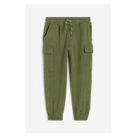 H & M - Kalhoty jogger cargo - zelená